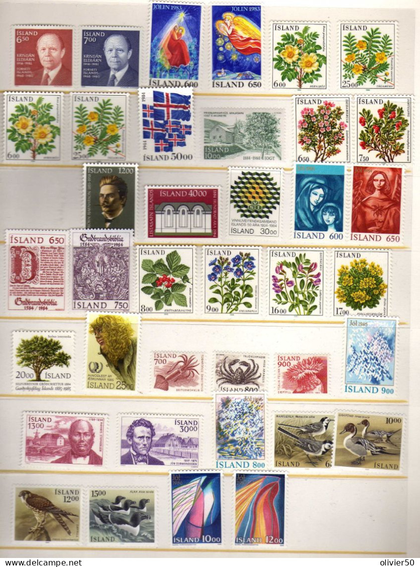 Islande -- Faune - Flore  -  Celebrites -  Evenements -  Neufs** - MNH - Unused Stamps