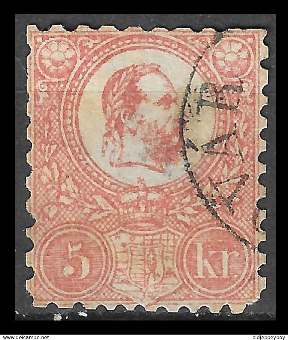  HUNGARY - UNGARN / 1871 5 Kr. Lithographed, ROSE USED. Michel 3 CANCEL Vukovar VUKOVAR - Gebruikt