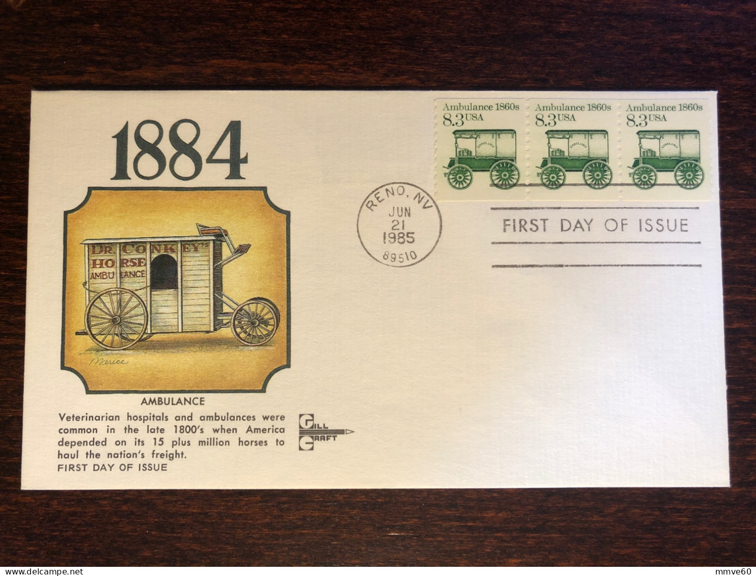 USA FDC COVER 1985 YEAR AMBULANCE HEALTH MEDICINE STAMPS - 1981-1990