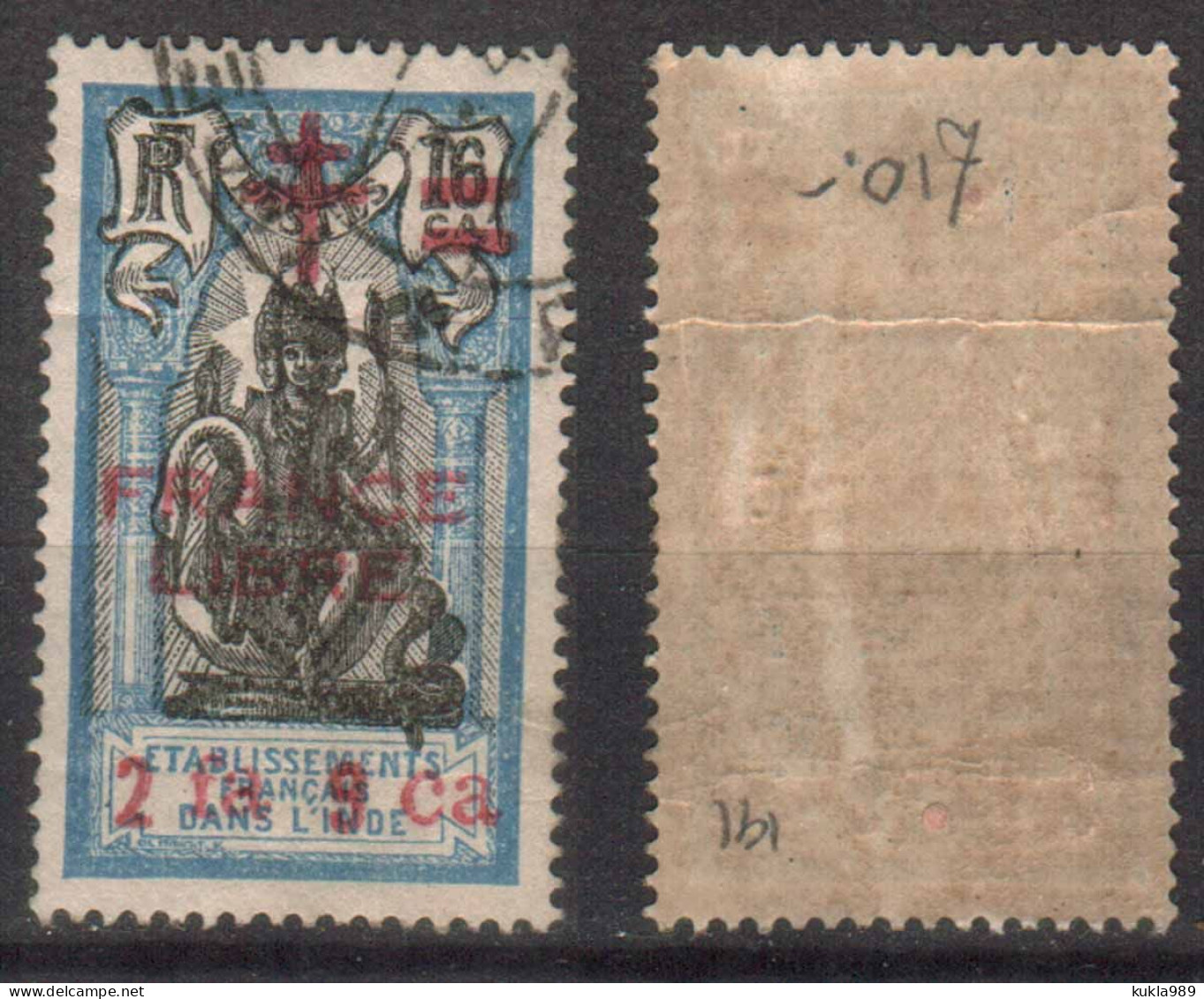 FRENCH INDIA STAMPS, 1942. Sc.#189, CTO - Neufs