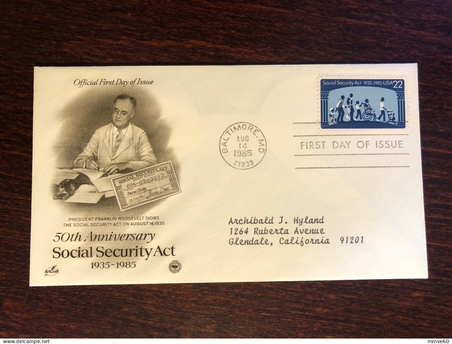 USA FDC COVER 1985 YEAR SOCIAL SECURITY DISABLED PEOPLE HEALTH MEDICINE STAMPS - 1981-1990