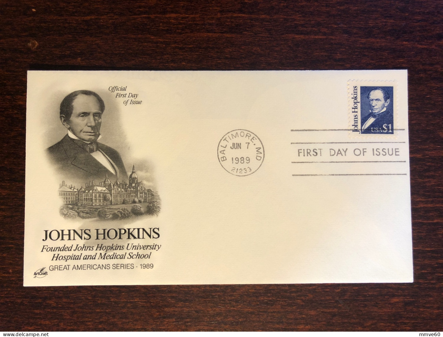 USA FDC COVER 1989 YEAR HOPKINS MEDICAL SCHOOL HOSPITAL HEALTH MEDICINE STAMPS - 1981-1990