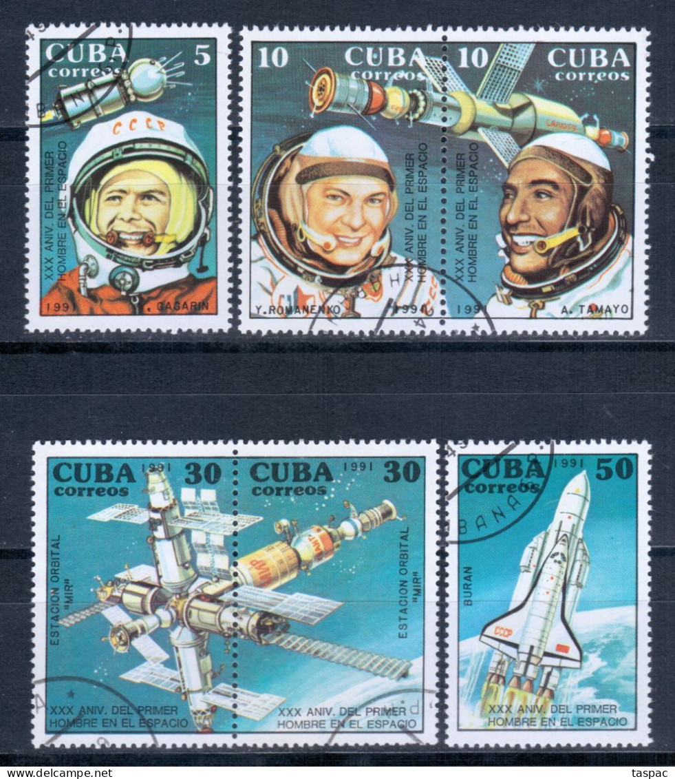 Cuba 1991 Mi# 3466-3471 I Used - 1st Man In Space, 30th Anniv. - North  America