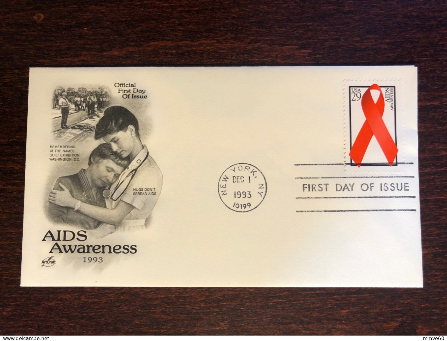 USA FDC COVER 1993 YEAR AIDS SIDA HEALTH MEDICINE STAMPS - 1991-2000