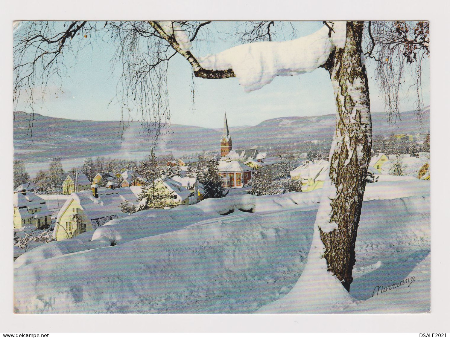 Norway NORGE Lillehammer General View Photo Postcard 1970s With Topic Stamp Sent Abroad (67680) - Cartas & Documentos