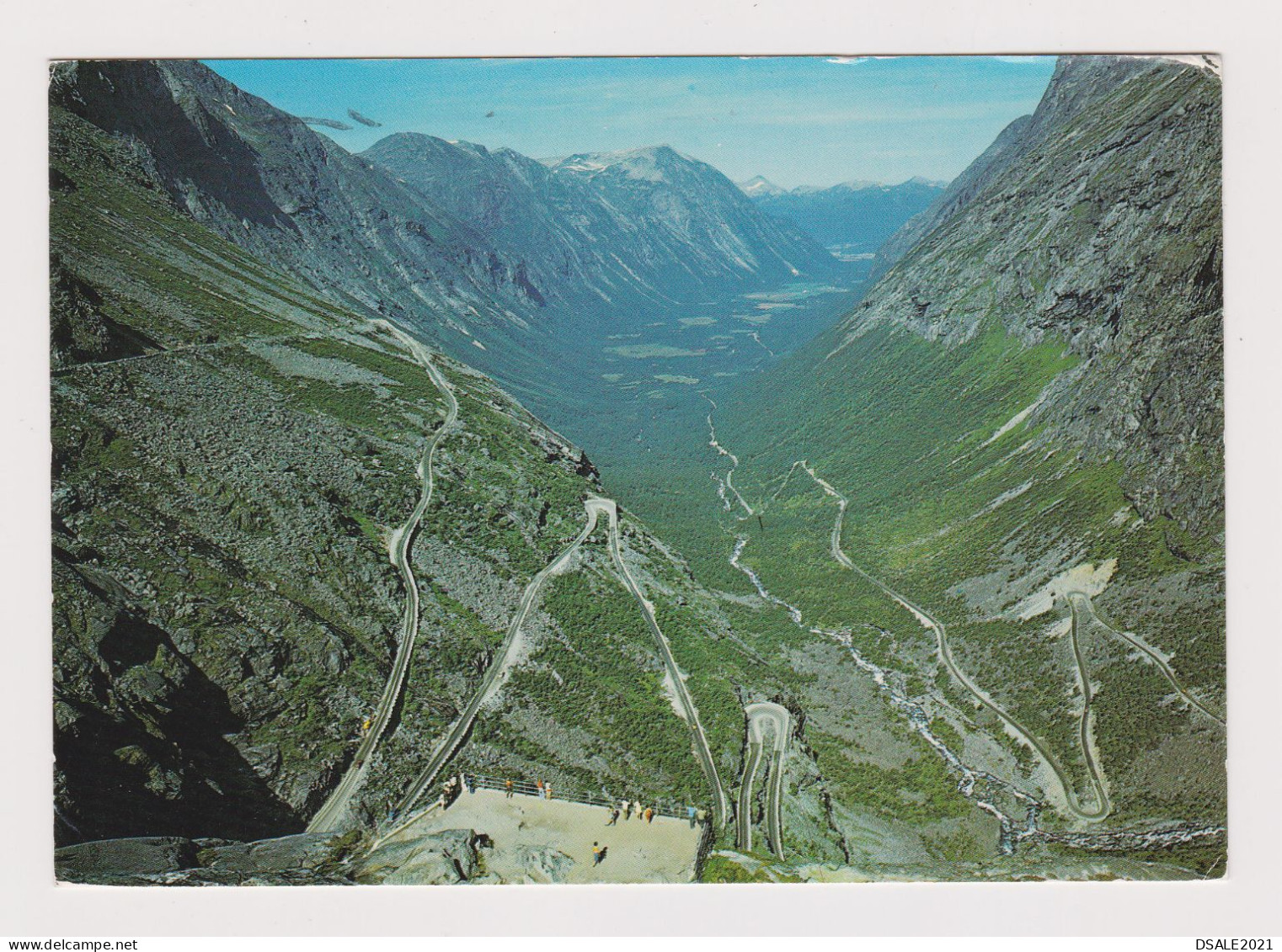 Norway NORGE Trollstigvegen Serpentine Mountain Road View Photo Postcard RPPC With Topic Stamp 1970s Sent Abroad (67681) - Lettres & Documents