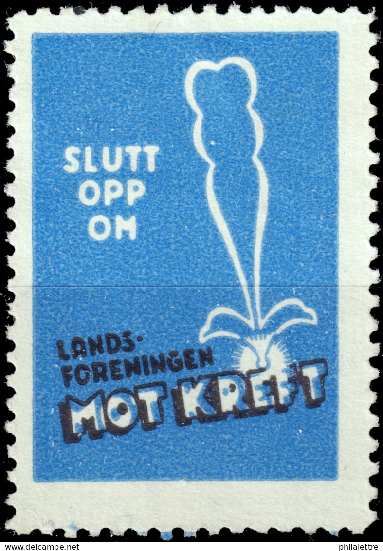 NORVÈGE / NORWAY - National Association Against Cancer Charity Stamp (SLUTT OPP OM / Landsforeningen MOT KREFT) - (blue) - Maladies