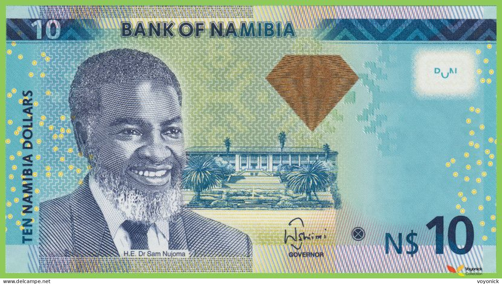 Voyo NAMIBIA 10 Dollars 2013 P11b B214a A UNC - Namibië