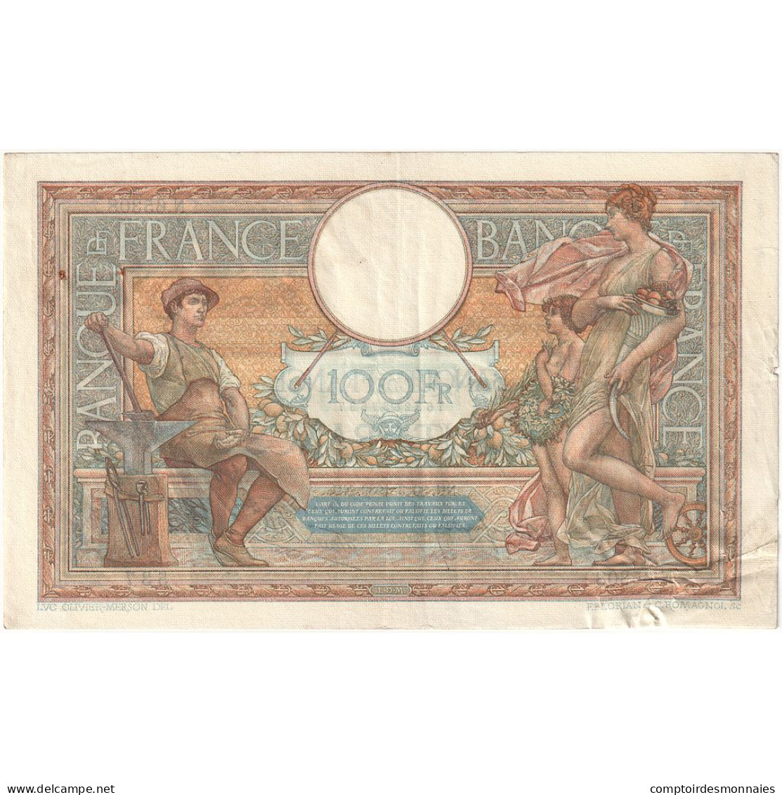 France, 100 Francs, Luc Olivier Merson, 1939, N.65308, TB+, Fayette:25.44 - 100 F 1908-1939 ''Luc Olivier Merson''