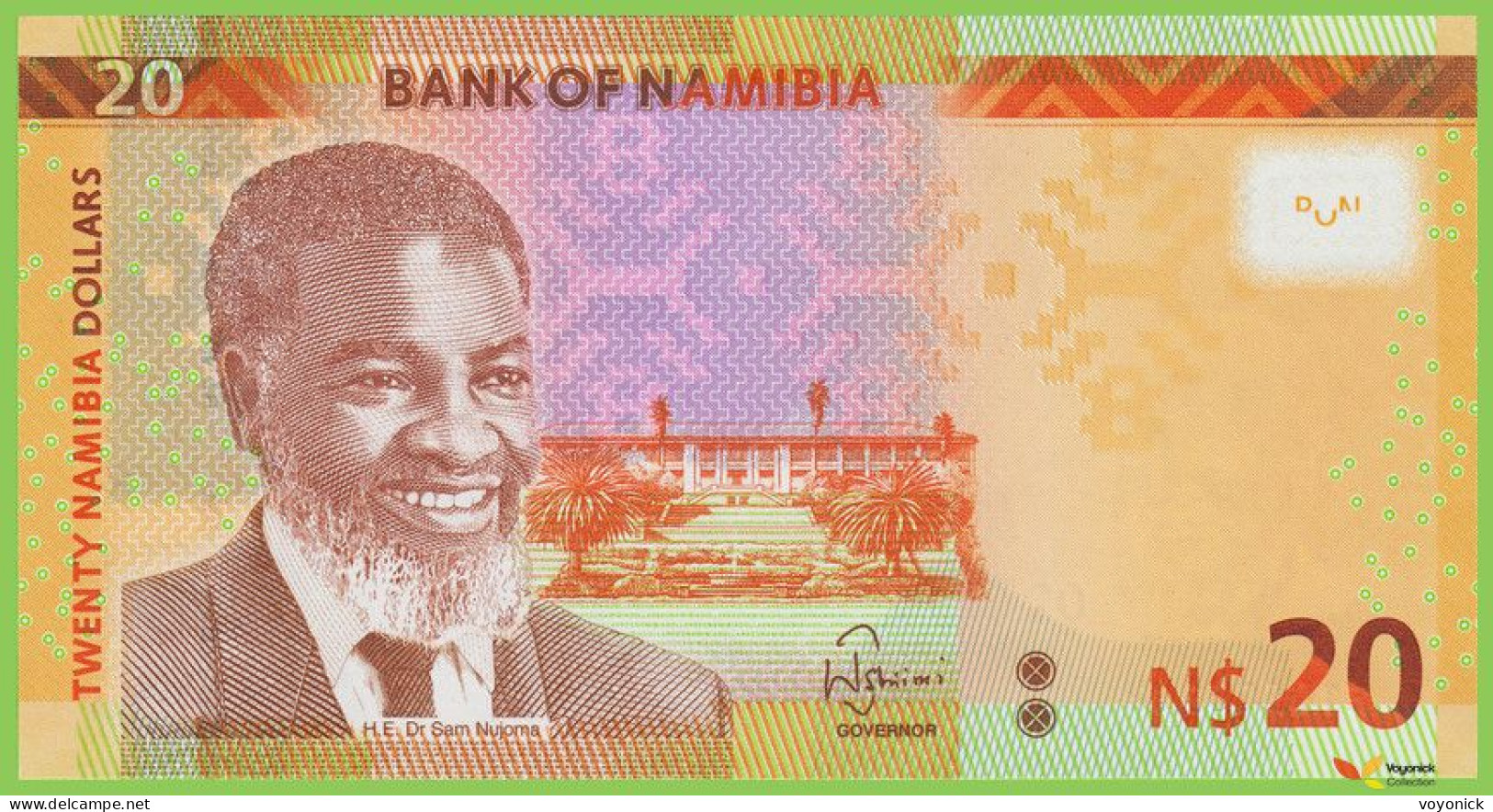 Voyo NAMIBIA 20 Dollars 2018 P17b B217b E UNC - Namibia