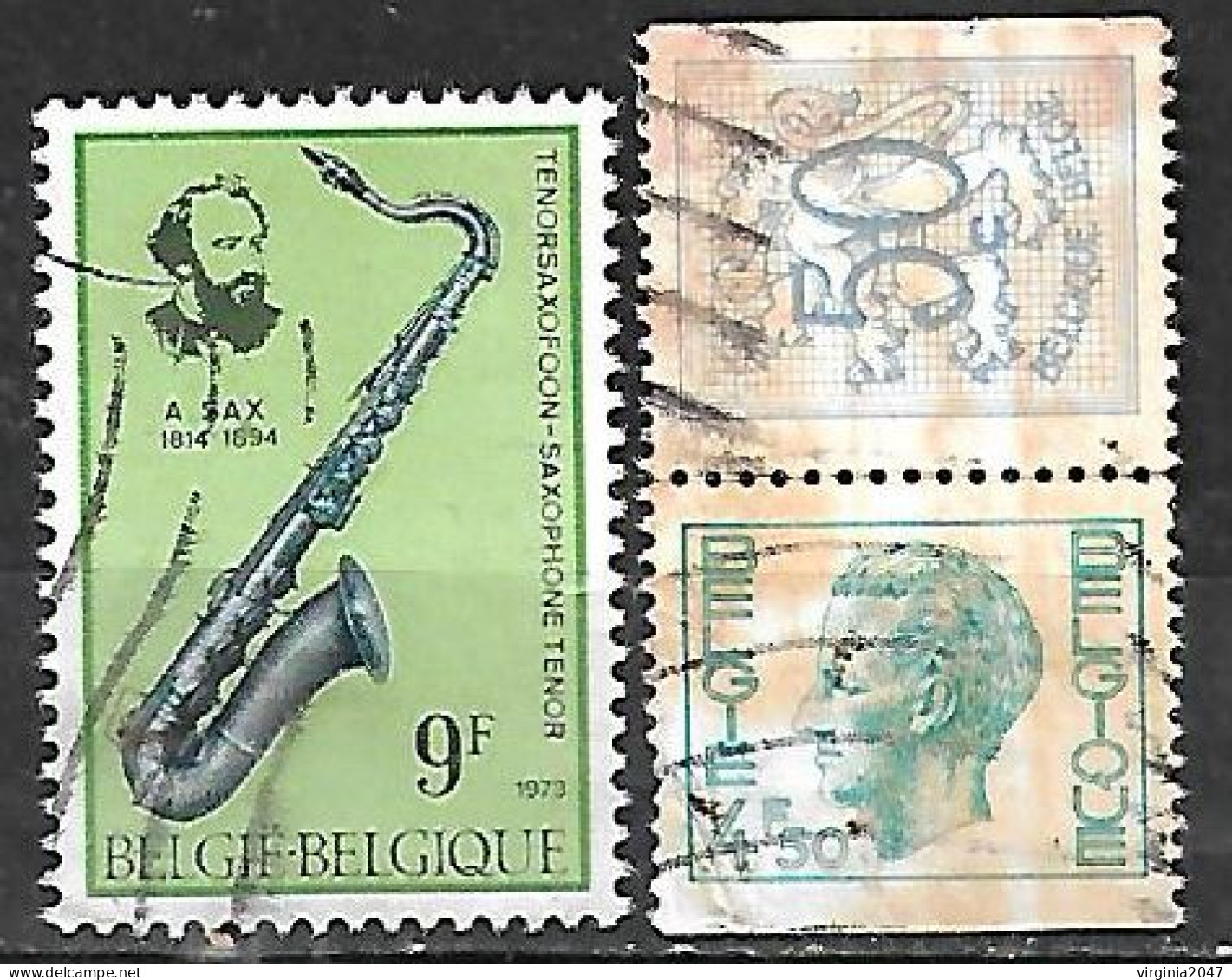 1973 Belgica Saxofon Tenor-personaje-leon 3v. - Used Stamps