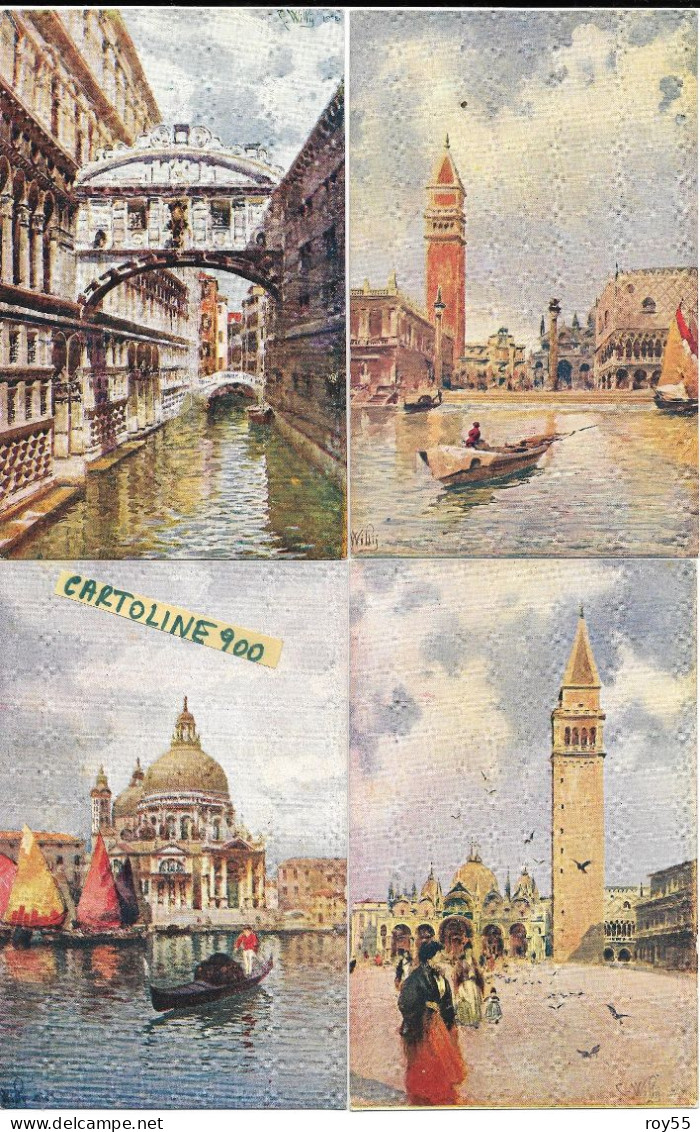 Veneto-venezia Vedute Visioni Ponte Dei Sospiri Piazzetta Chiesa Salute Piazza S.marco Primissimi 900 (f.piccolo/4 Card) - Venezia