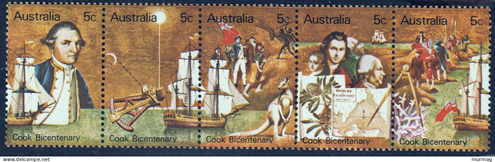 AUSTRALIE - Captain Cook Bicentenary, Discovery Of East Coast Of Australia In 1770 - Y&T N° 407-412  - 1970 - MNH - Nuovi