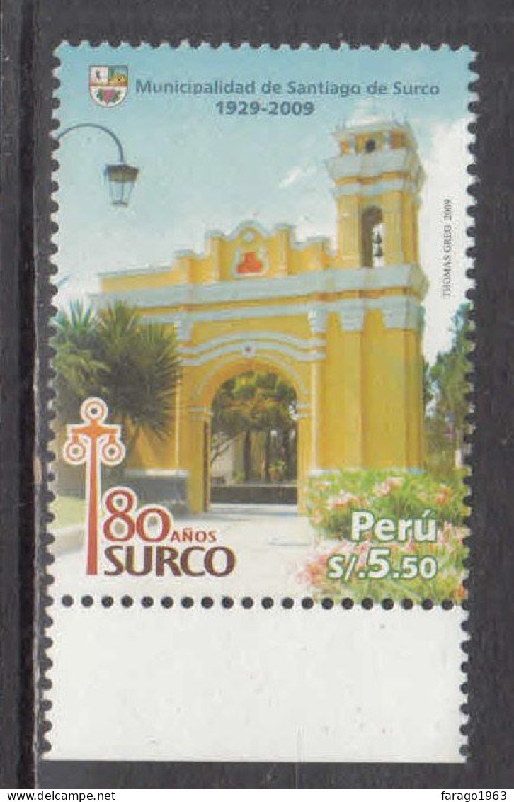 2009 Peru Santiago De Surco Complete Set Of 1 MNH - Peru