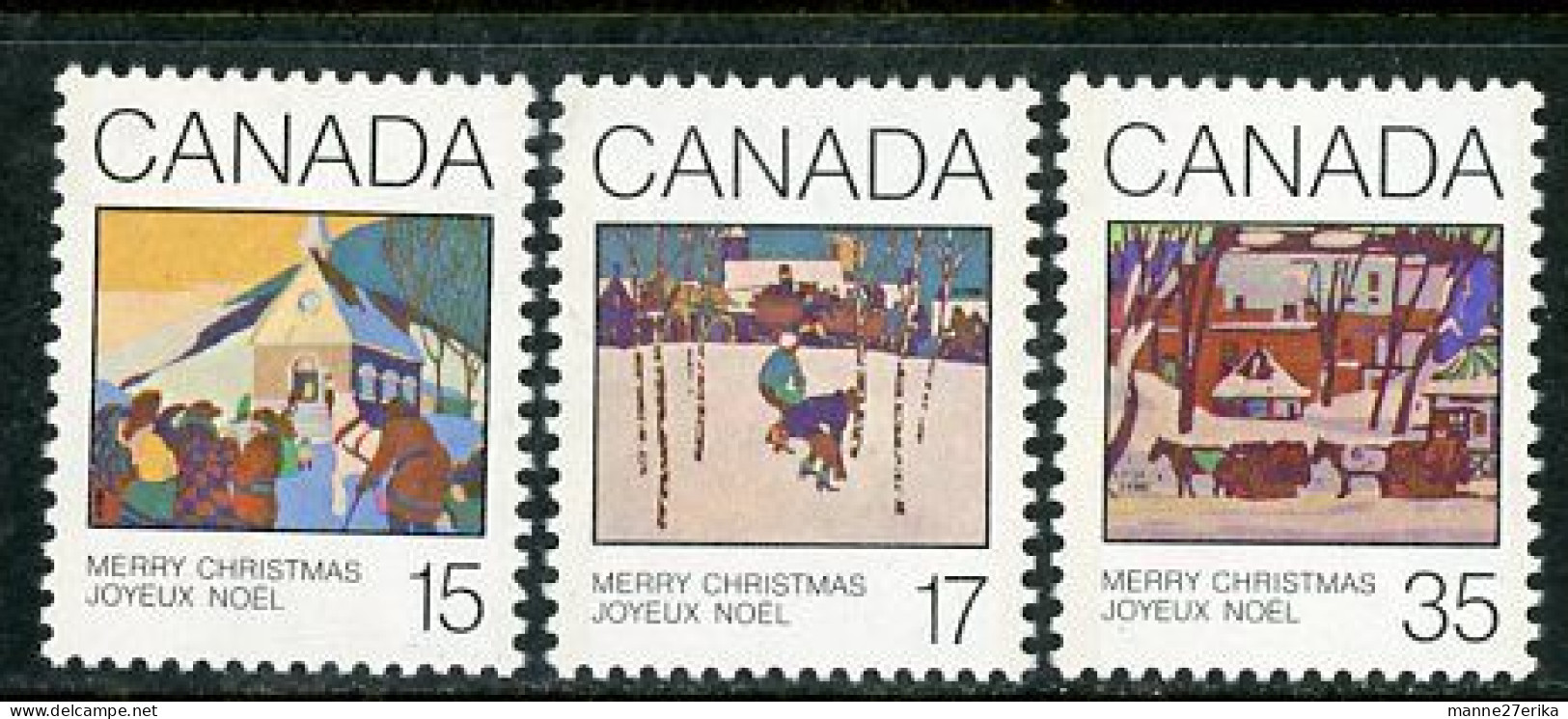 1980-"Christmas" MNH (**) Set Of 3 - Unused Stamps