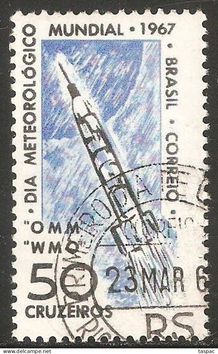 Brazil 1967 Mi# 1128 Used - World Meteorological Day / Research Rocket / Space - Amérique Du Sud