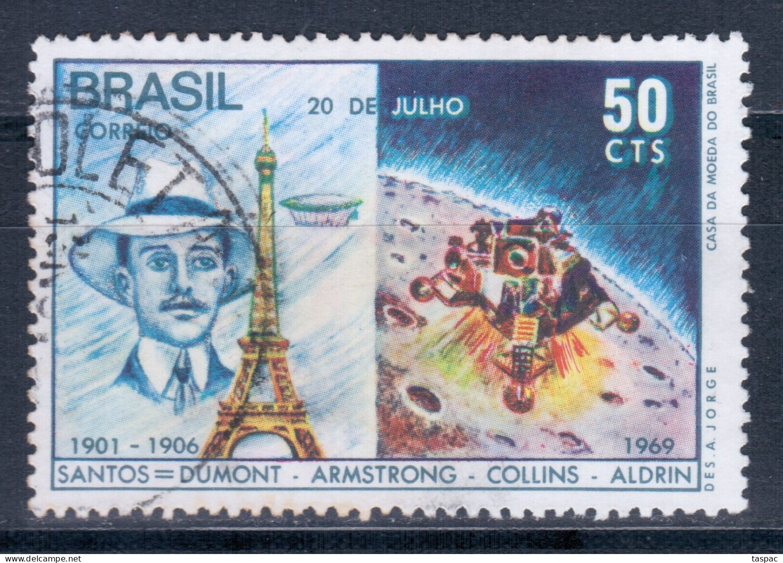 Brazil 1969 Mi# 1231 Used - Man's First Landing On The Moon / Space - South America