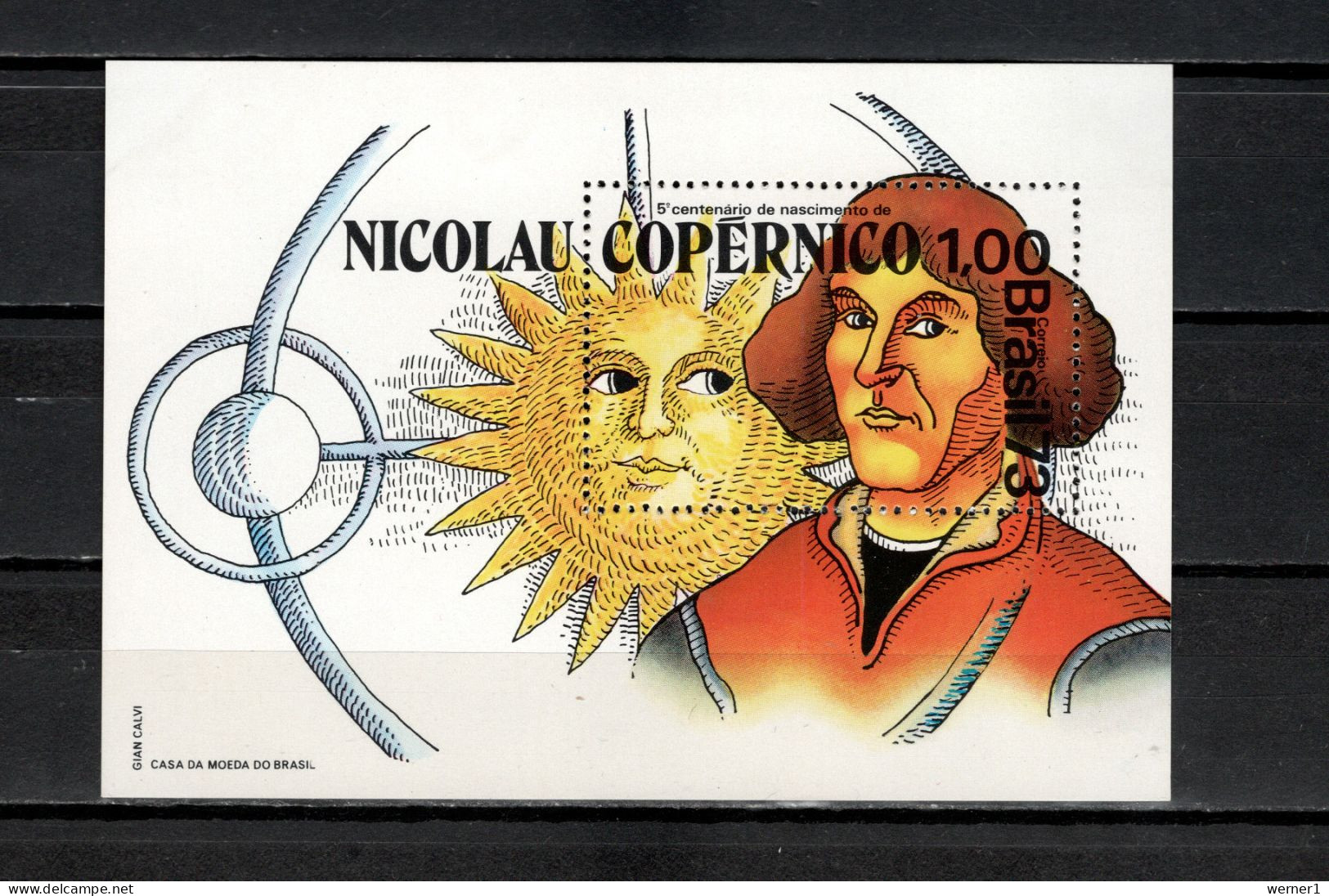 Brazil 1973 Space, Nicolaus Copernicus S/s MNH - South America