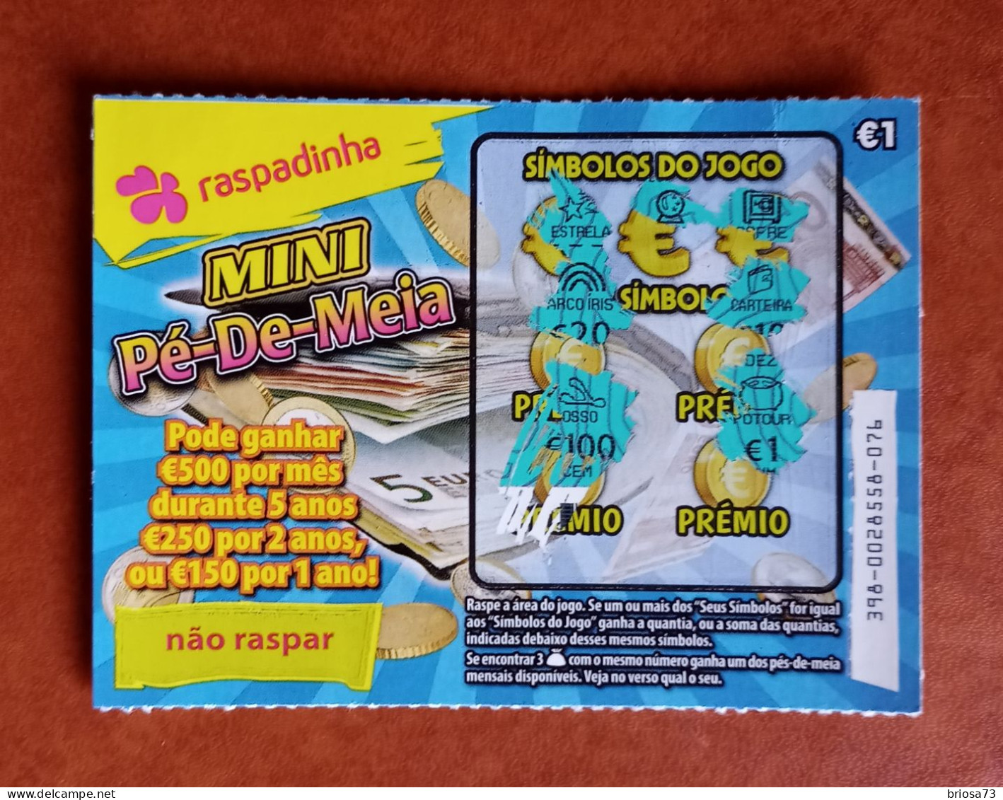 Loterie Instantanée Au Portugal. Pied Mini Chaussette - Billetes De Lotería