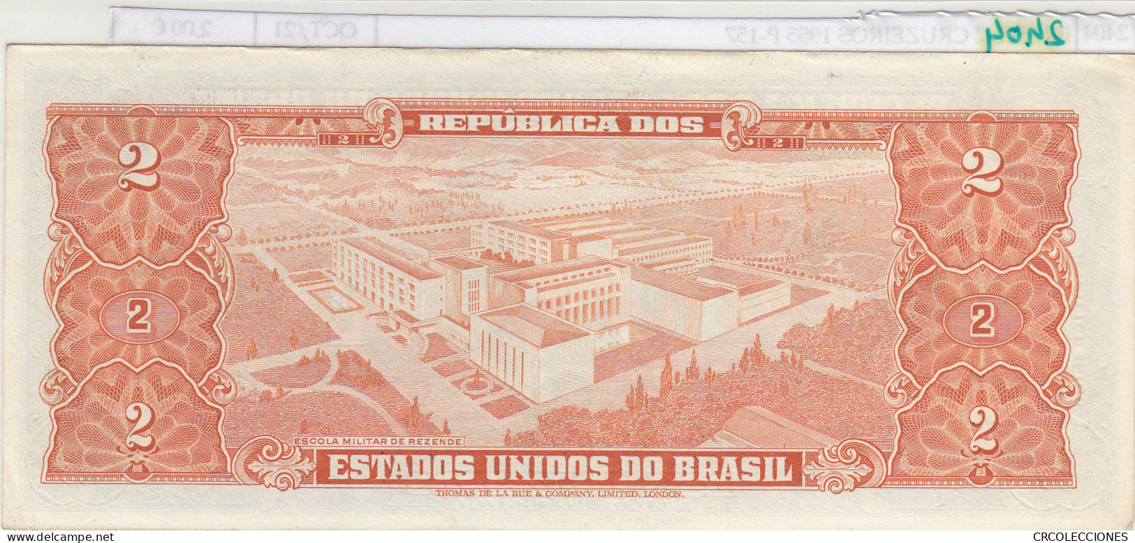 BILLETE BRASIL 2 CRUZEIROS 1955 P-157 - Autres - Amérique