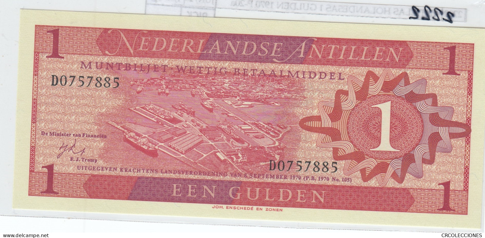 BILLETE ANTILLAS HOLANDESAS 1 GULDEN 1970 P-20a - Other - America