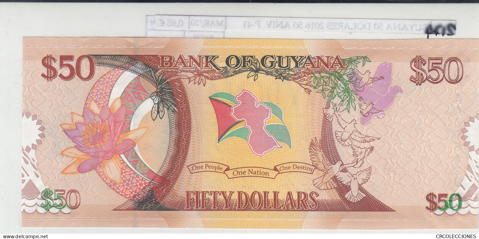 BILLETE GUYANA 50 DOLARES 2016 50 ANIV. IND. P-41 - Autres - Amérique