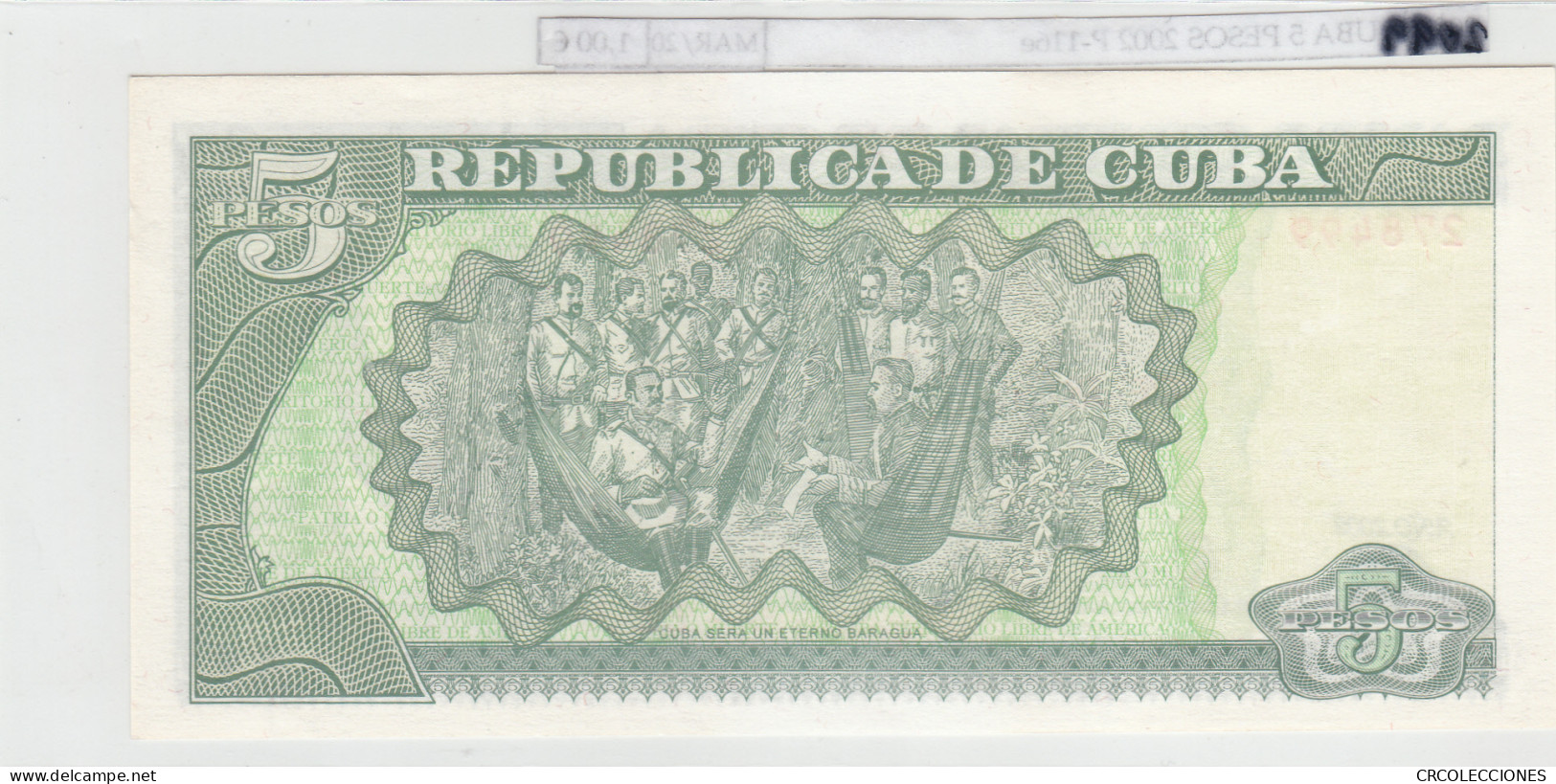 BILLETE CUBA 5 PESOS 2002 P-116e - Other - America