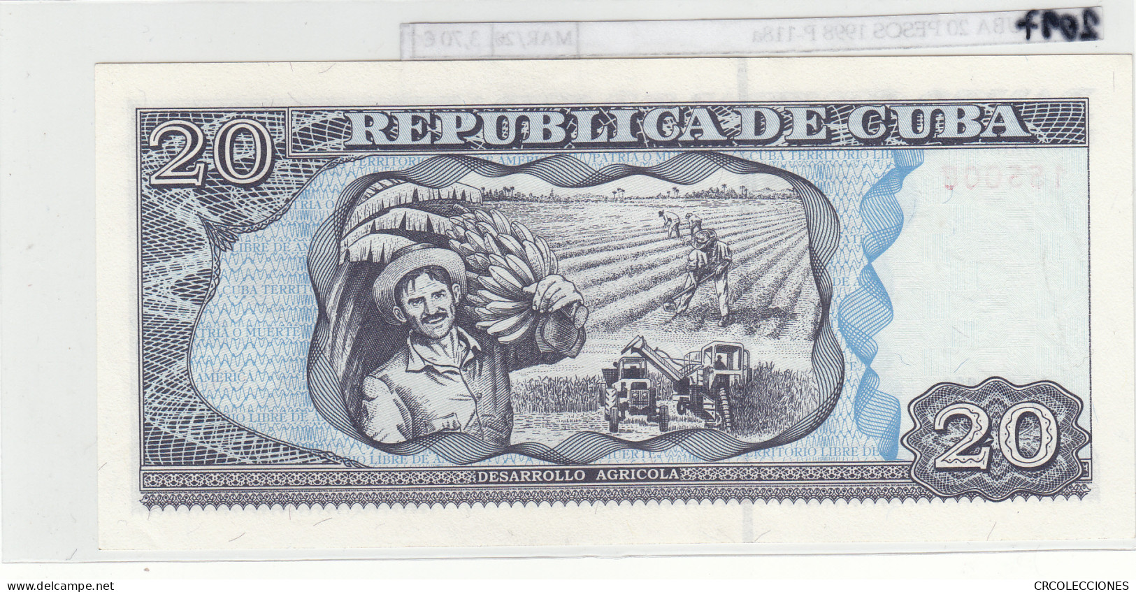 BILLETE CUBA 20 PESOS 1998 P-118a - Other - America