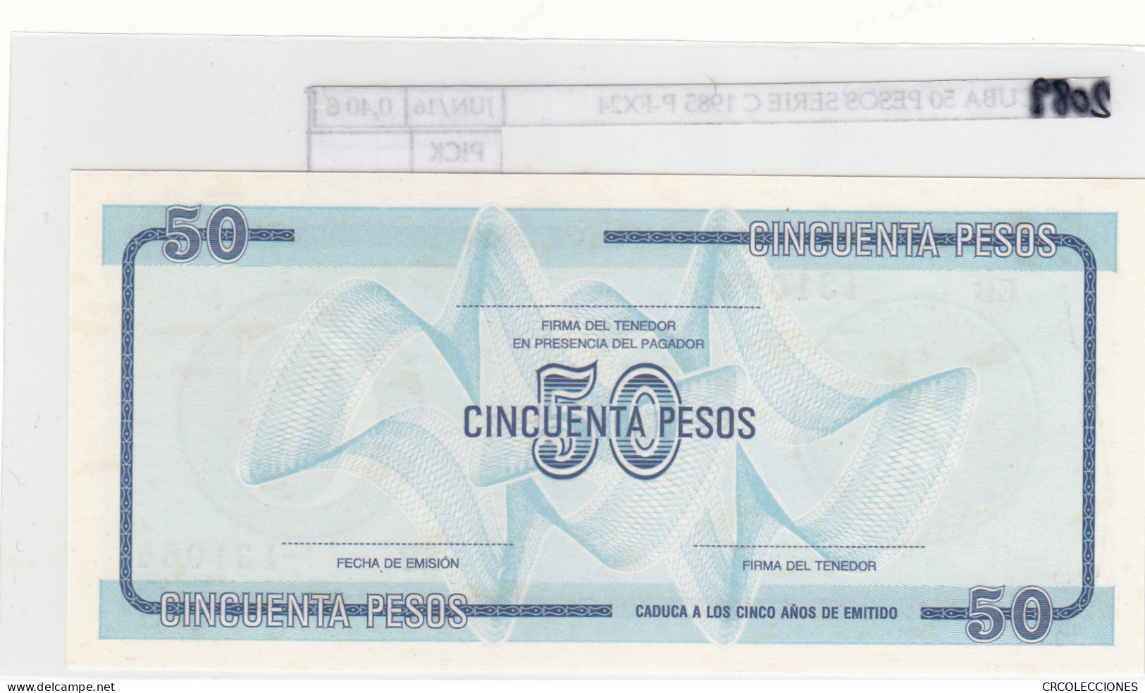 BILLETE CUBA 50 PESOS SERIE C 1985 P-FX24 - Other - America