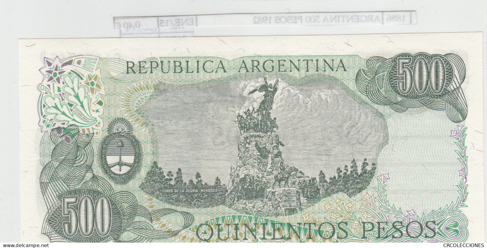 BILLETE ARGENTINA 500 PESOS 1982 - Otros – América