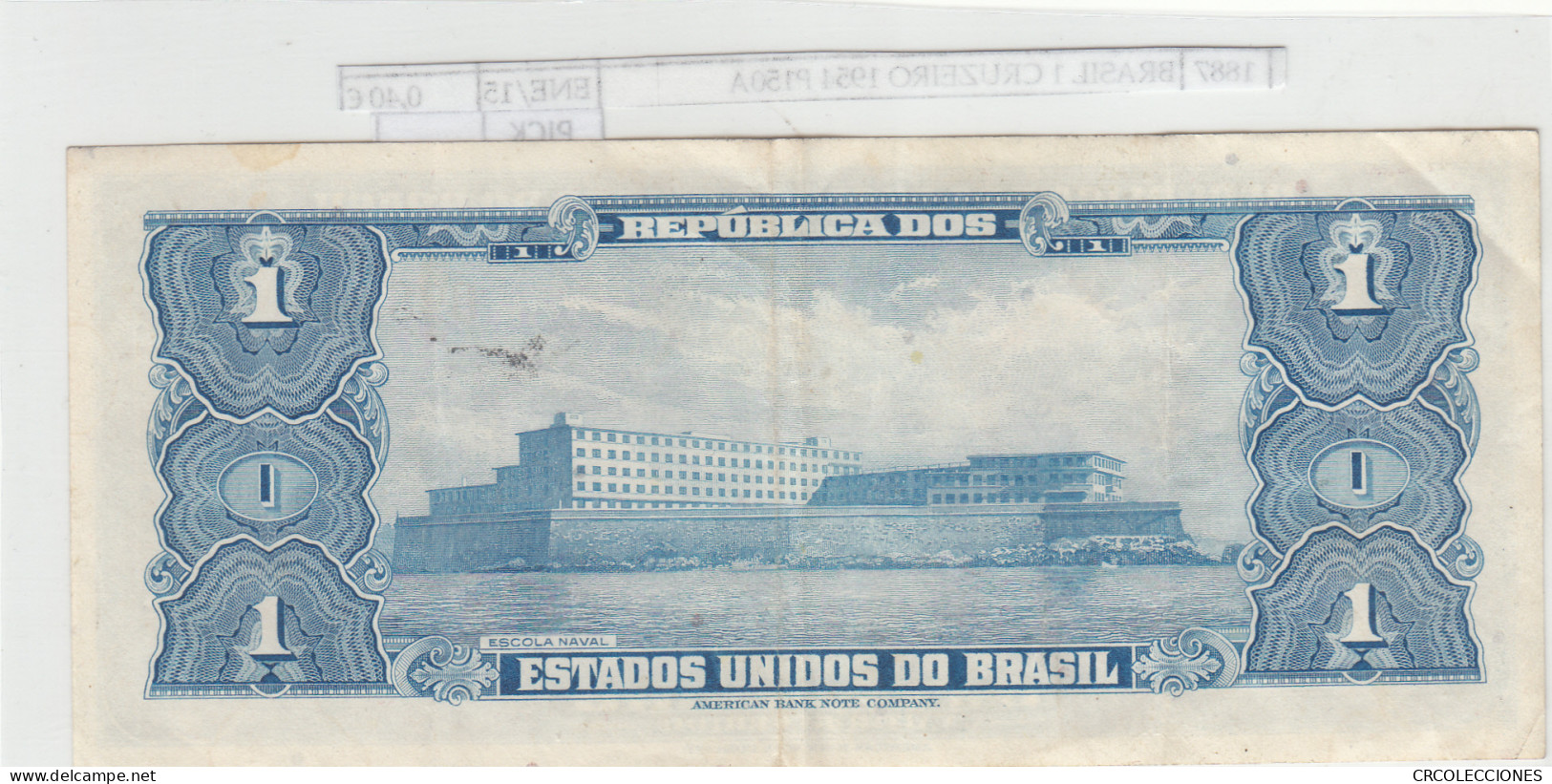 BILLETE BRASIL 1 CRUZEIRO 1954 P-150a N01887 - Otros – América