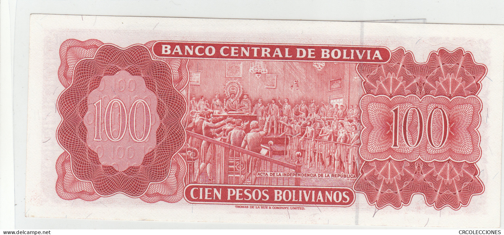 BILLETE BOLIVIA 100 PESOS 1962 P-163a.14 N01366 - Otros – América