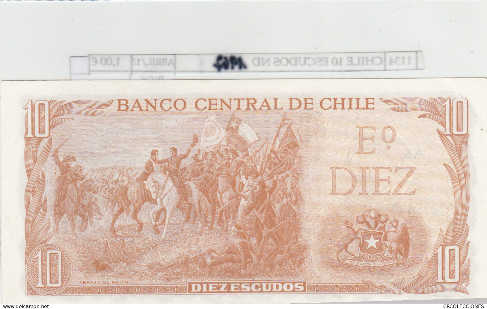 BILLETE CHILE 10 ESCUDOS 1967 P-143a.2 N01134 - Sonstige – Amerika