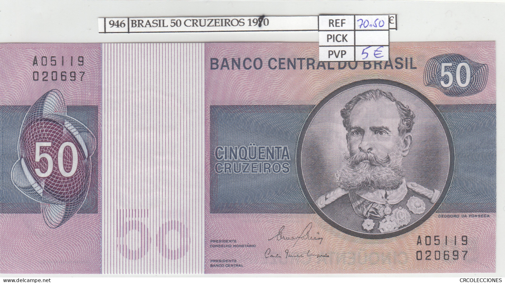 BILLETE BRASIL 50 CRUZEIROS 1980 P-194c  - Autres - Amérique