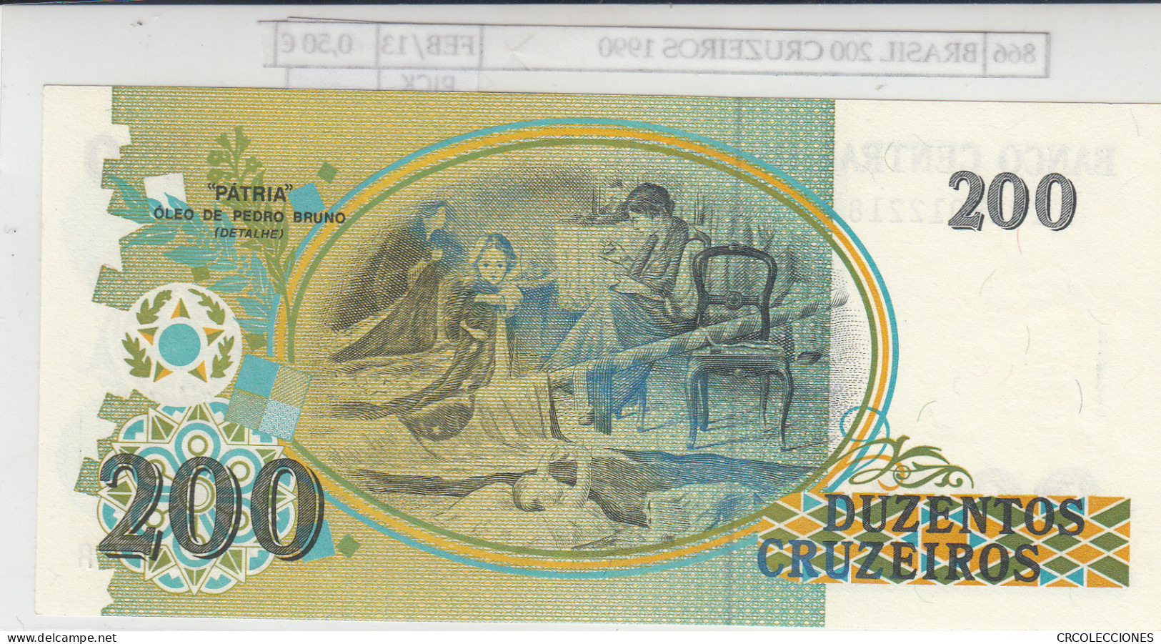 BILLETE BRASIL 200 CRUZEIROS 1990 P-229 - Altri – America