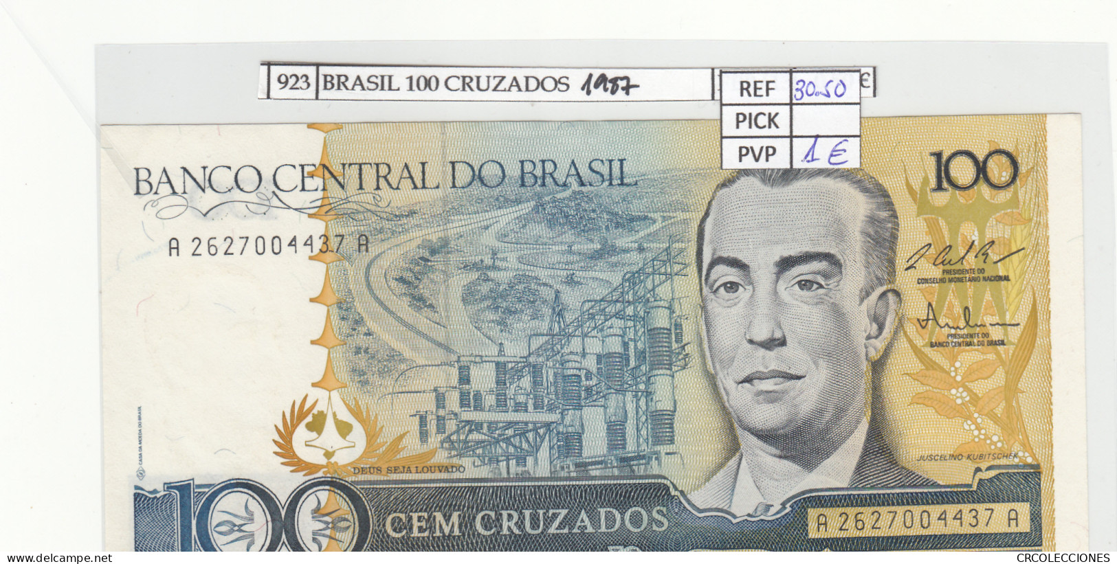 BILLETE BRASIL 100 CRUZADOS 1987 P-211c  - Other - America