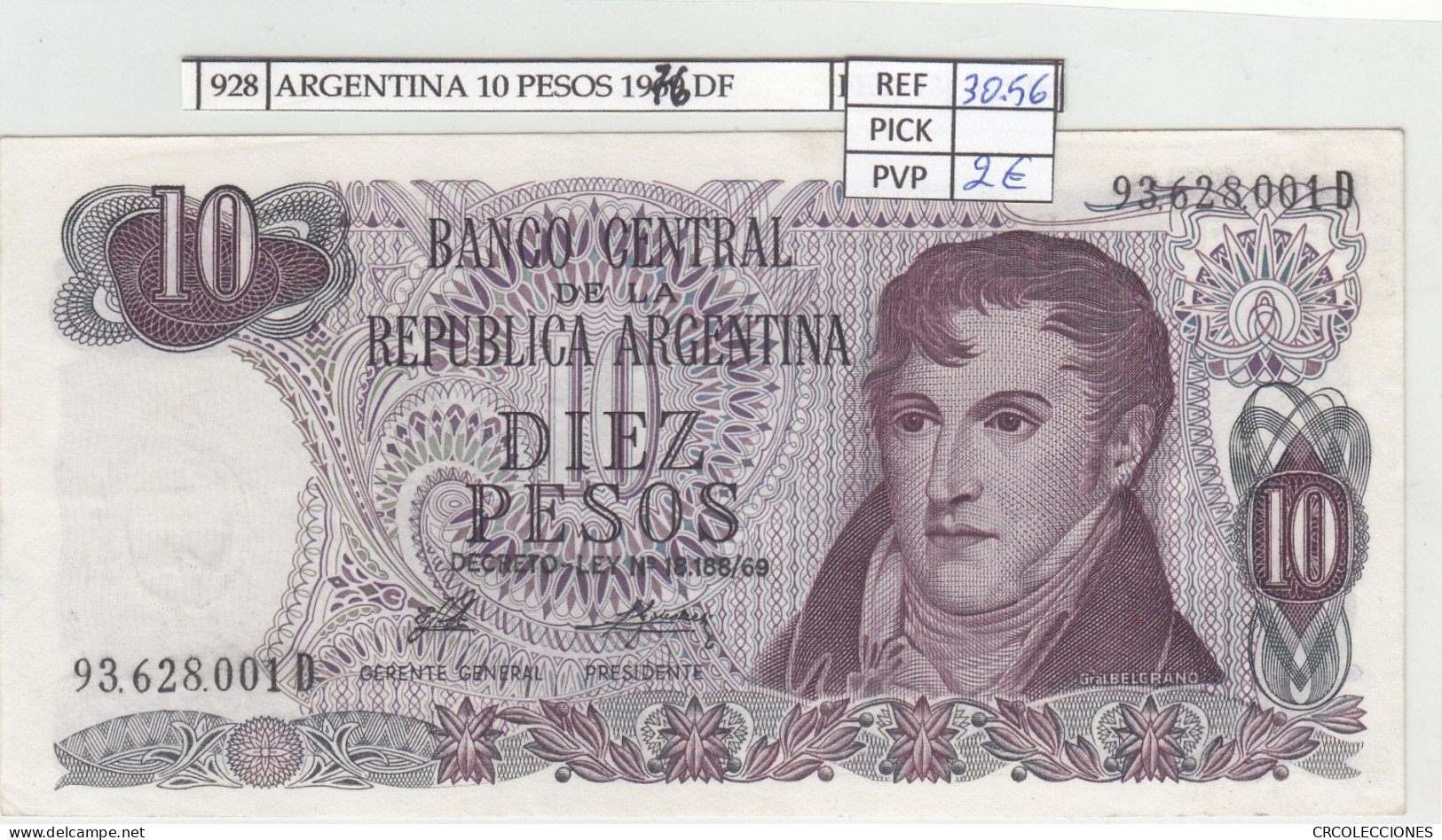 BILLETE ARGENTINA 10 PESOS 1976 P-295a.4  - Other - America