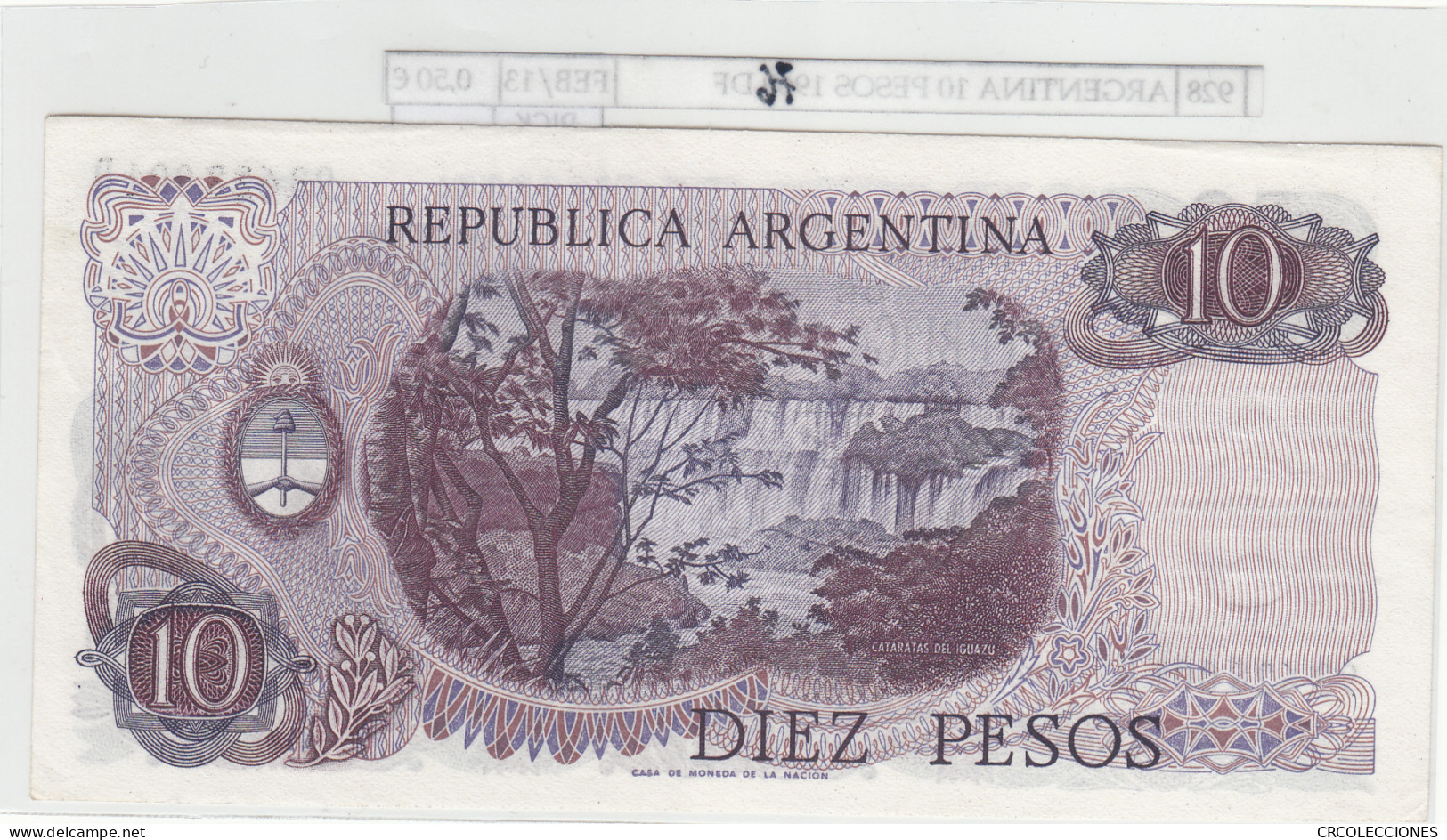 BILLETE ARGENTINA 10 PESOS 1976 P-295a.4  - Autres - Amérique