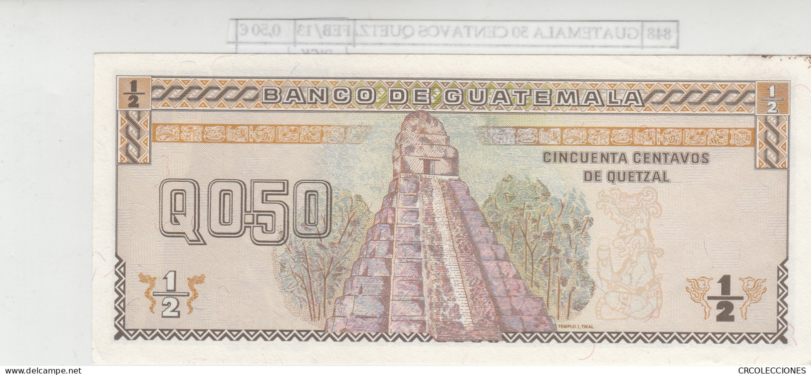 BILLETE GUATEMALA 50 CENTAVOS QUETZAL 1994 P-86b - Otros – América