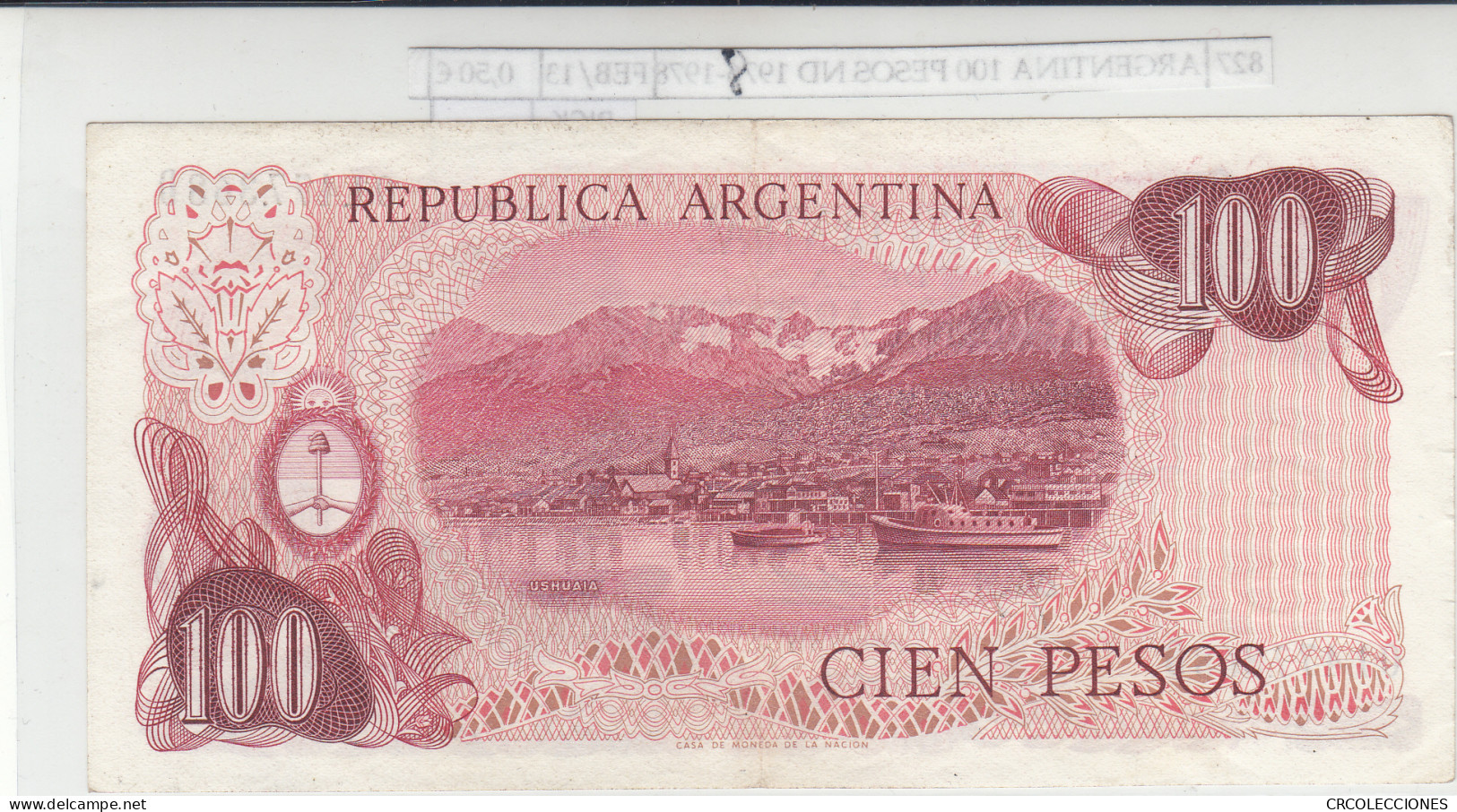 BILLETE ARGENTINA 100 PESOS 1978 P-302a.2  - Other - America