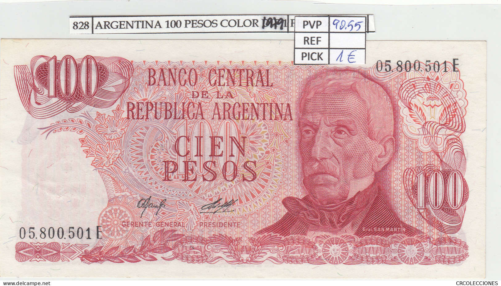 BILLETE ARGENTINA 100 PESOS 1979 P-302a.2 - Otros – América