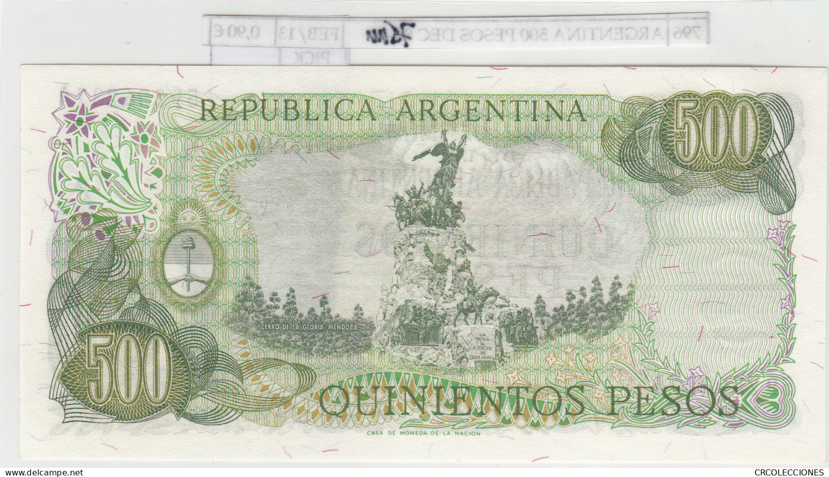 BILLETE ARGENTINA 500 PESOS 1975 P-298c  - Other - America