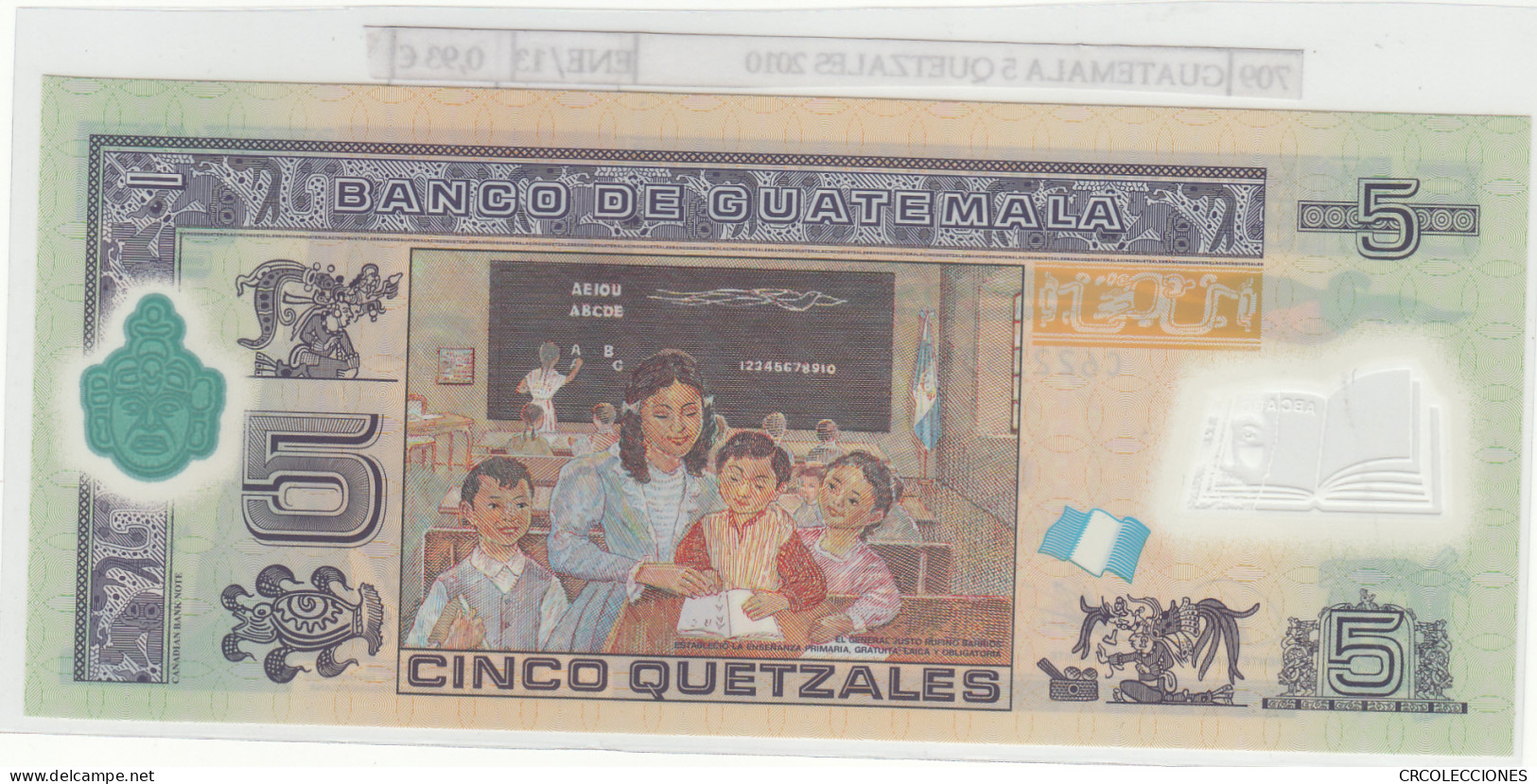 BILLETE GUATEMALA 5 QUETZALES 2010 POLIMERO P-122a - Other - America