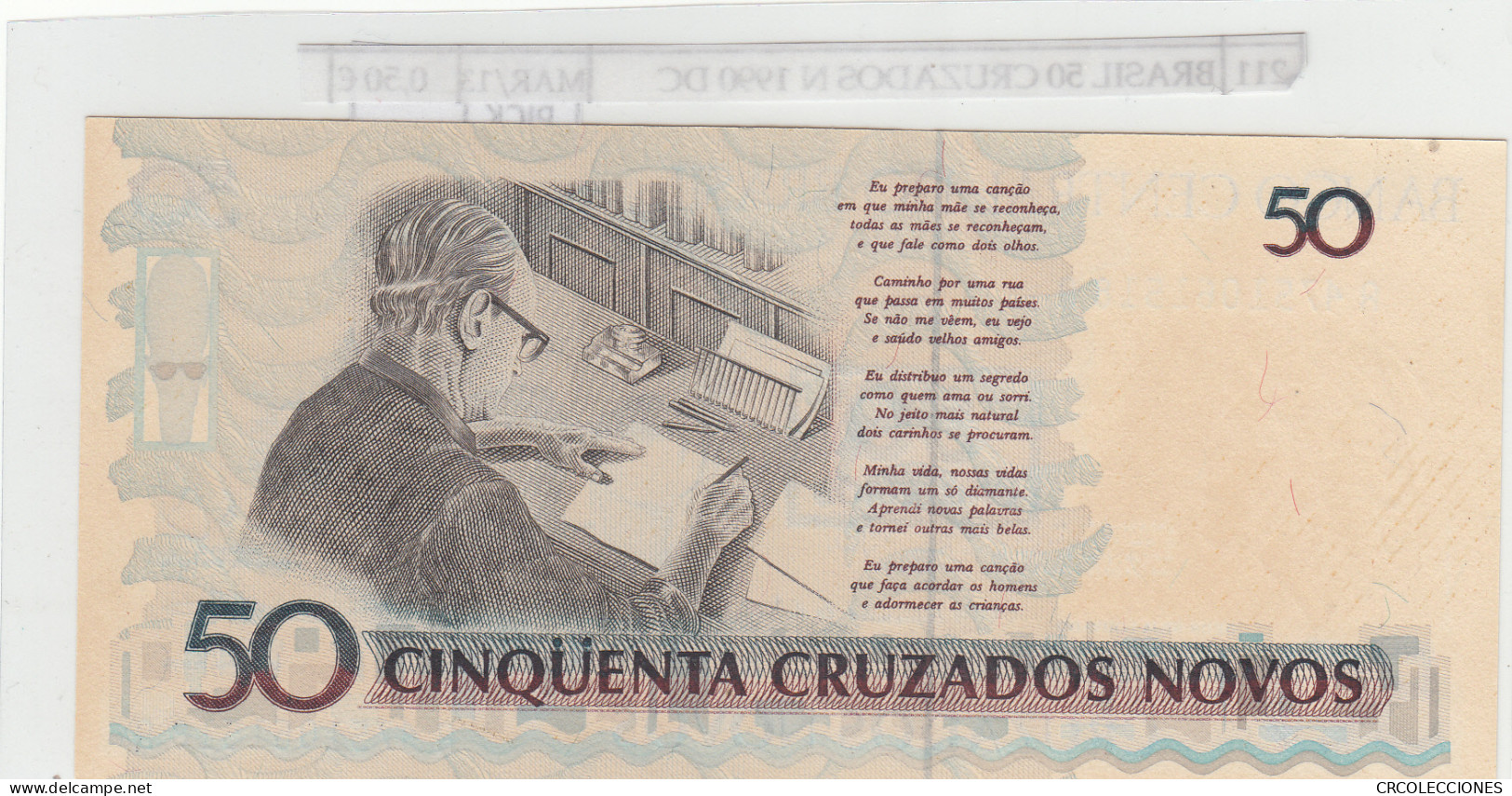 BILLETE BRASIL 50 CRUZADOS NUEVOS 1990 DC P-223 - Otros – América