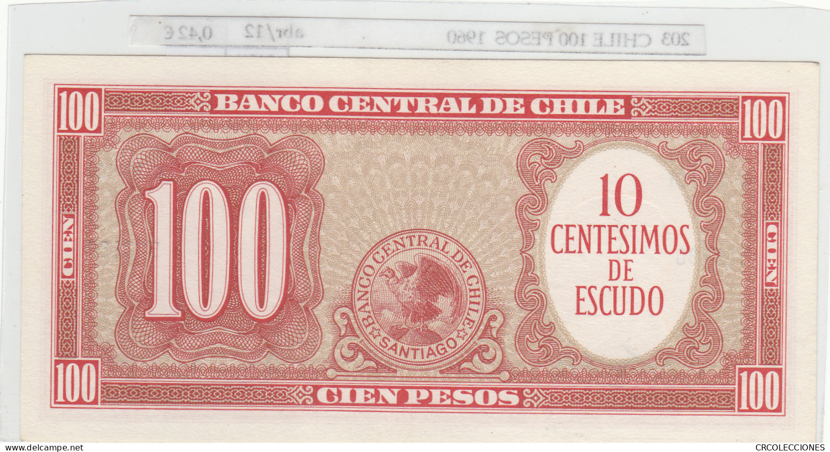 BILLETE CHILE 100 PESOS  1960 P-127a.3 - Andere - Amerika