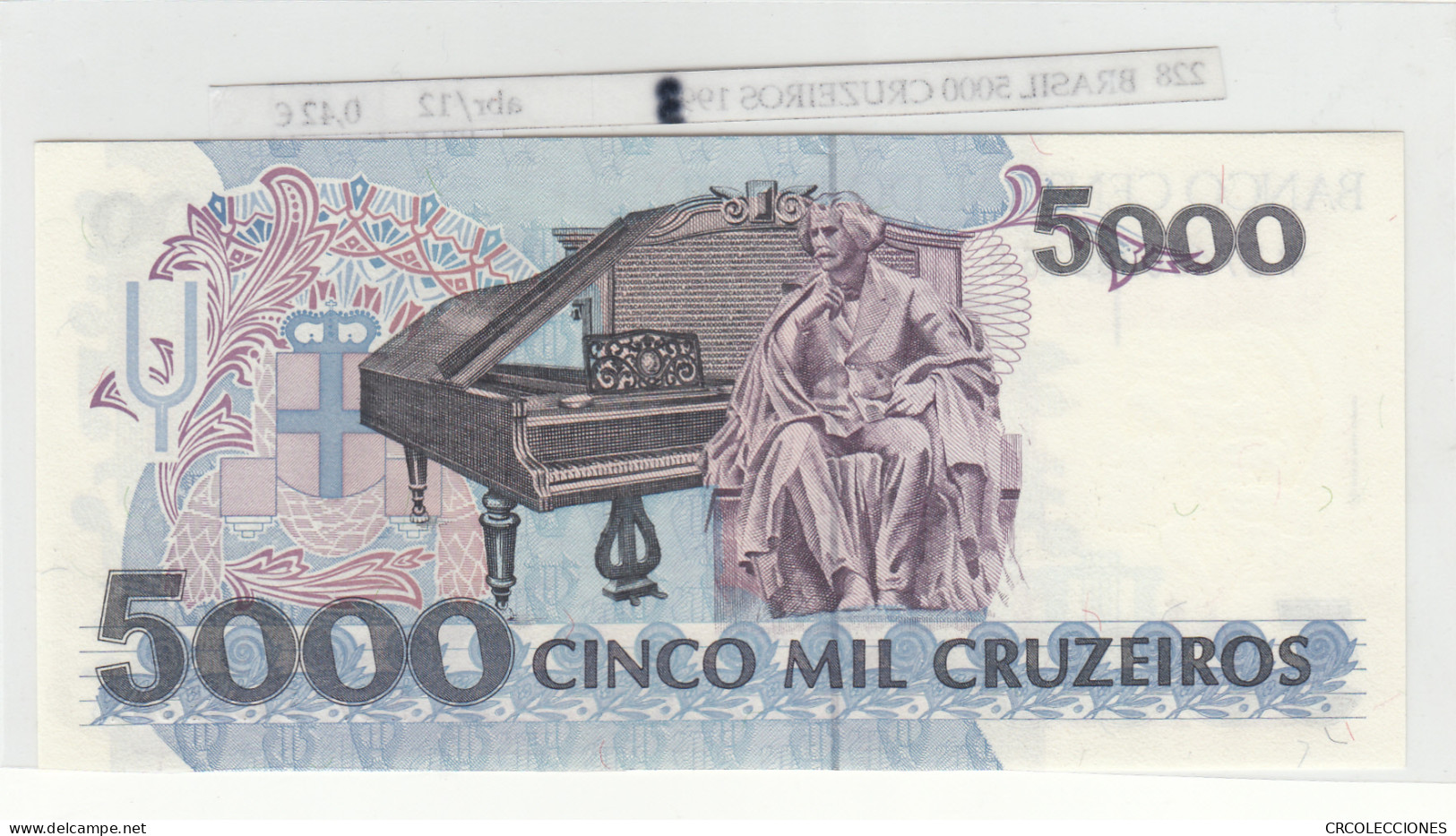 BILLETE BRASIL 5000 CRUZEIROS 1993 P-232c - Otros – América