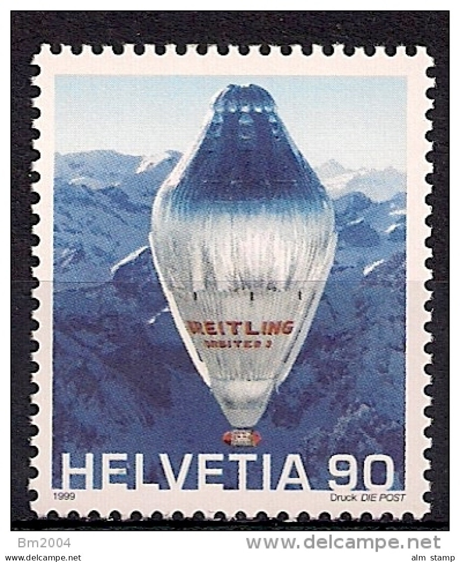 1999 Schweiz Mi. 1680 **MNH Gas-/Heißluftballon &bdquo;Breitling Orbiter 3&ldquo; - Neufs