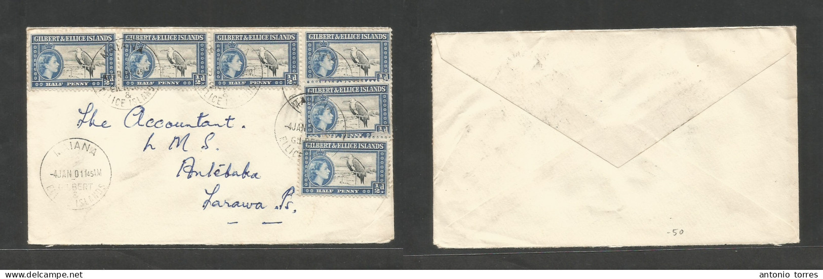 Bc - Gilbert & Ellice Is.. C. 1960 (4 Jan) Maiana - Antebaba, Sarawa Is. Multifkd Inter Island Mail, Scarce Mail Usage. - Autres & Non Classés