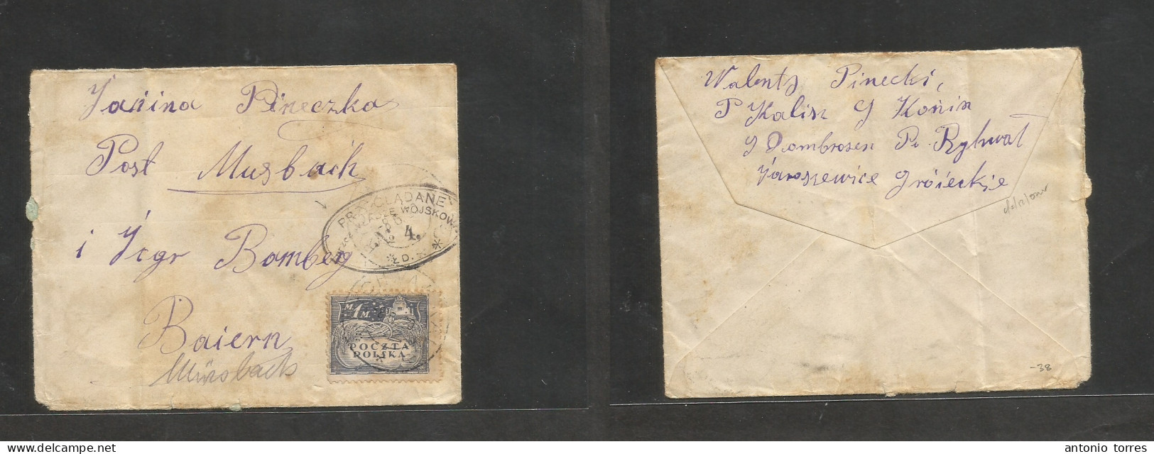 Poland. 1920 (8 June) Yarosservice - Germany, Bayern. End Of WWI Fkd Depart Polish Censored Envelope. Interesting. - Sonstige & Ohne Zuordnung