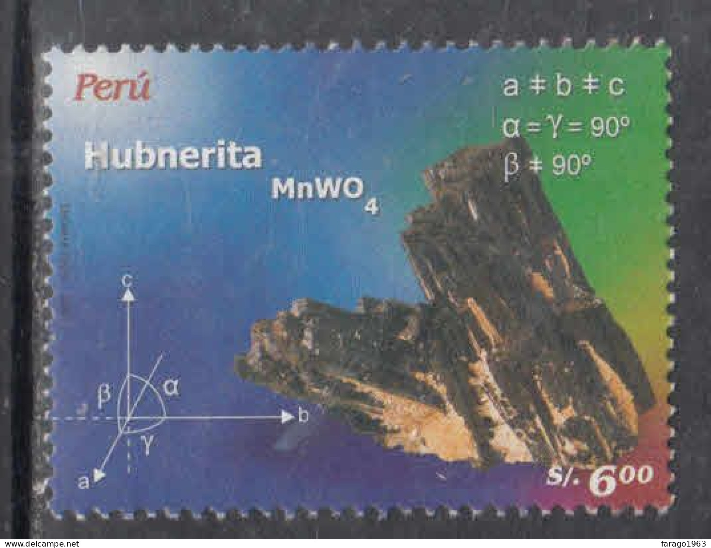 2006 Peru Hubnerite Minerals Geology Complete Set Of 1 MNH - Pérou
